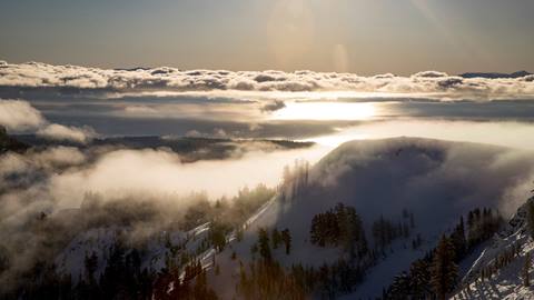 Sunrise at Alpine Meadows with views of Lake Tahoe