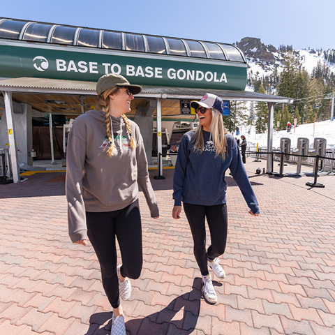 Two girls enjoying the Sierra Sightseeing Pass at Palisades Tahoe