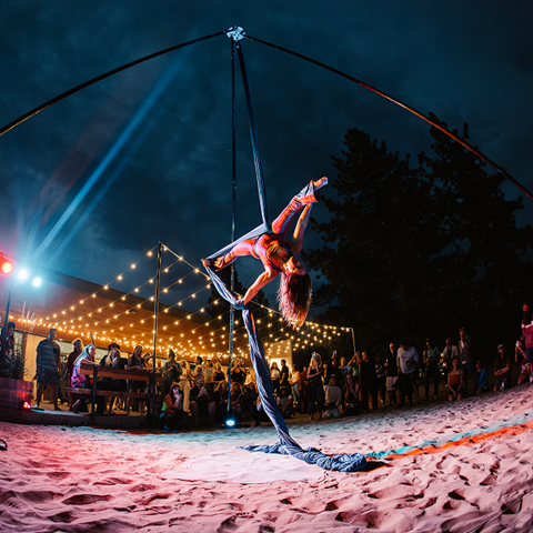 Aerial silks at Wild Lotus Festival 