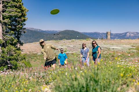 Group of disc golfers at High Camp