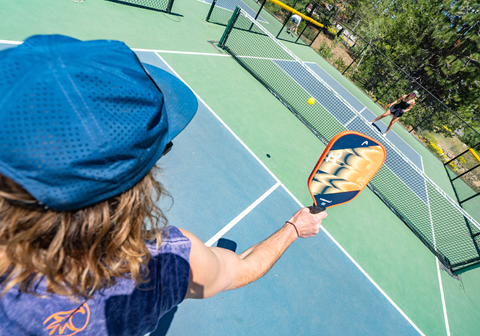 Maddy Condon and Connery Lundin playing pickleball