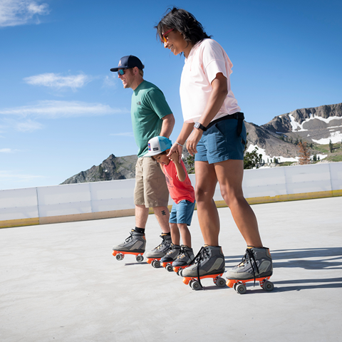 Roller skating at High Camp