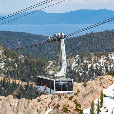 Aerial Tram riding up to High Camp