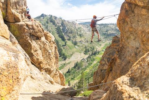 Climber taking on the Via Ferrata