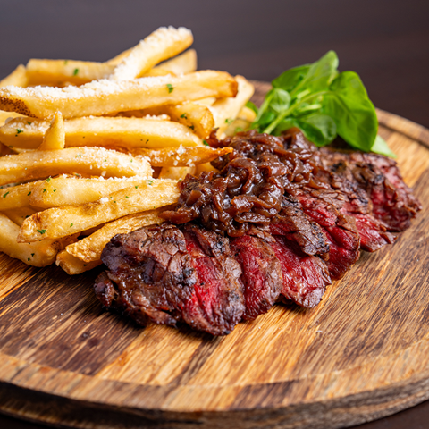 Streak frites from Rocker in The Village at Palisades Tahoe