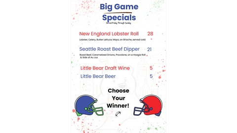 Little Bear Big Game Specials