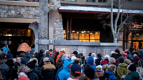Crowd at Palisades Tahoe during the Forged unveiling