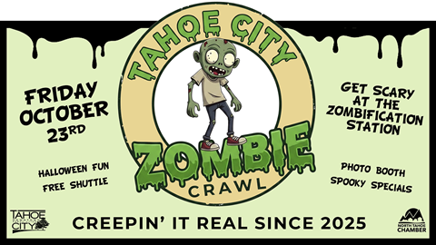 Event flyer for the Tahoe City Zombie Crawl