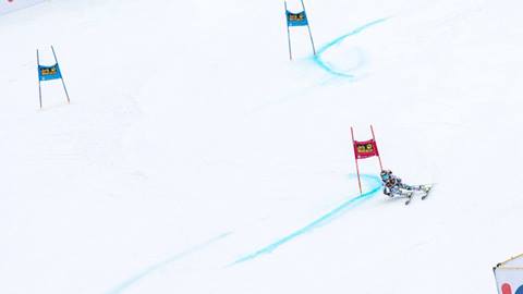 A racer on the World Cup course in 2017.