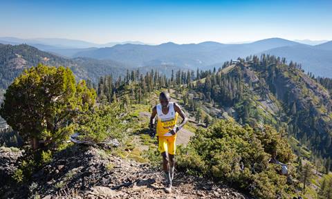 Trail runner taking on the Broken Arrow Skyrace