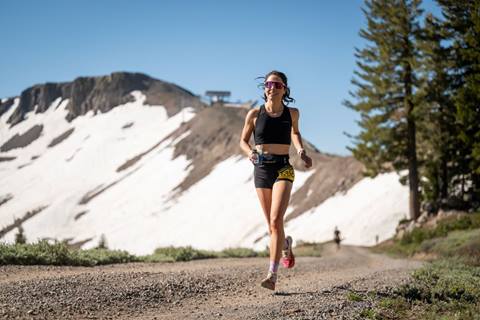 Woman running at Broken Arrow Skyrace