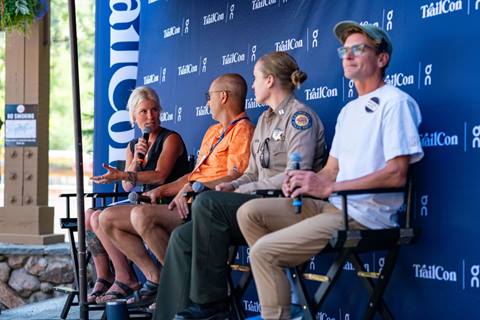 Group of speakers on a panel at TrailCon