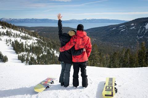 Couple hugging at Alpine