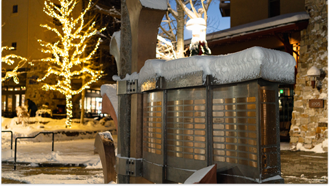 Forged statue covered with snow