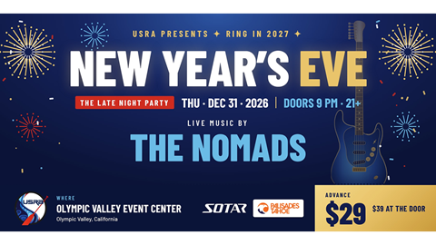 New Years Eve after party flyer at Palisades Tahoe