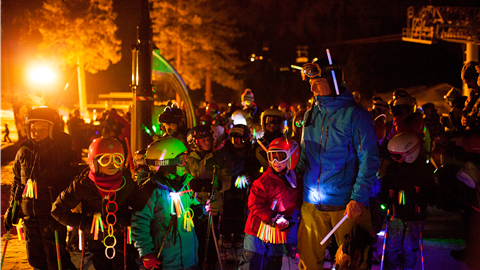 Torch light parade at Palisades Tahoe