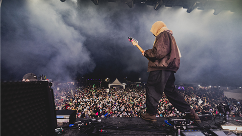 Performer playing the guitar at Tahoe Live