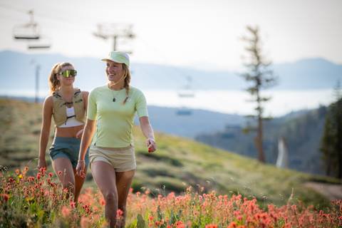 Two hikers overlooking the valley.