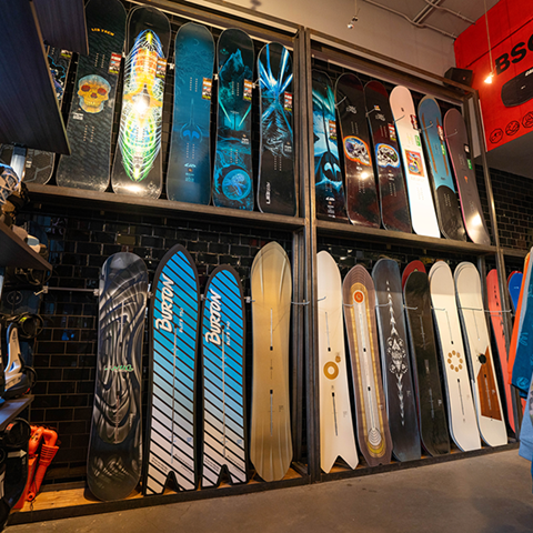 Rows of boards at the Ledge
