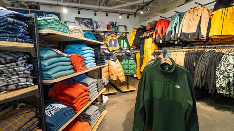 Inside of The North Face store at Palisades Tahoe