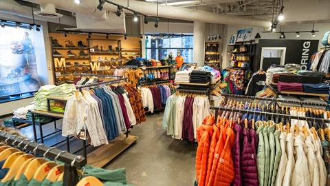Inside of the North Face store at Palisades Tahoe.