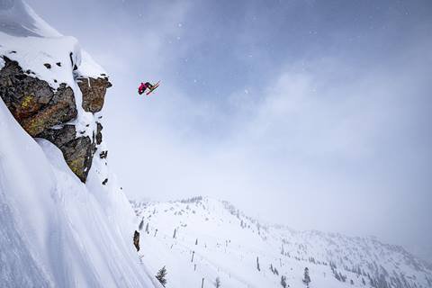 Connery Lundin backflipping off of Granite Chief 