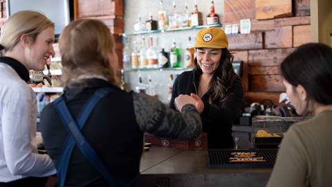 Food and Beverage Employee preparing food at Palisades Tahoe 