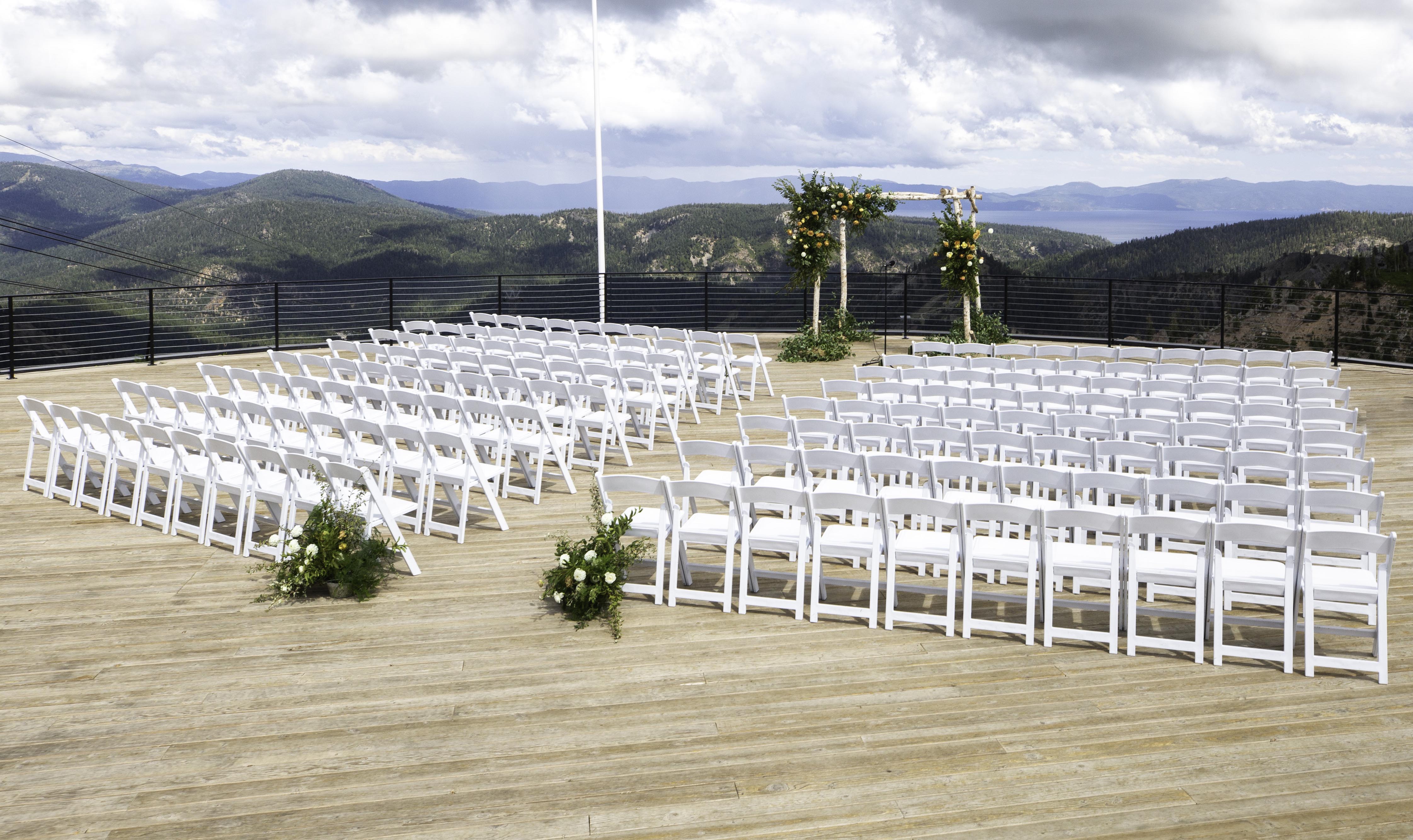 High Camp Wedding Venue overlooking the Sierra Nevada Mountain range