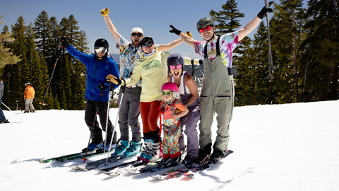 Family spring skiing
