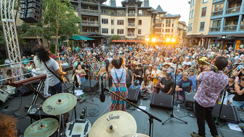 Brews, Jazz & Funk festival in The Village at Palisades Tahoe