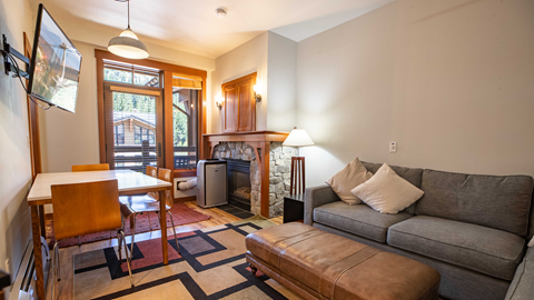 A standard 1 bedroom suite with a den in The Village at Palisades Tahoe. 