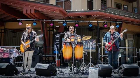 Live music in The Village at Palisades Tahoe during the Made in Tahoe Festival
