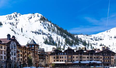 The Village at Palisades Tahoe on a Blue Bird Day