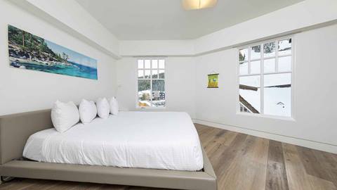 The Snow King Master bedroom, complete with views of Red Dog.