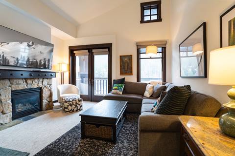 Interior image of a living room in the Douglas Fir suite