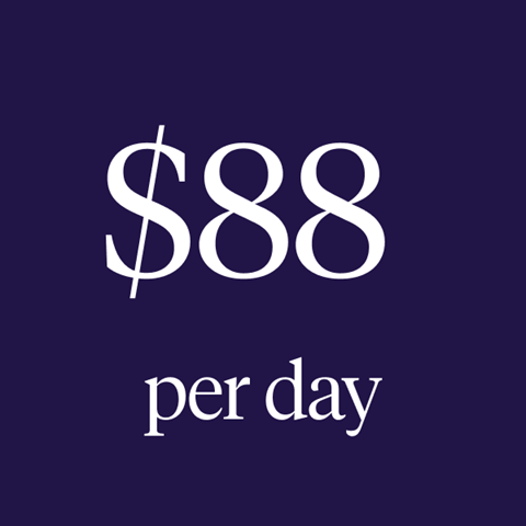 $88 per day for the Midweek 4 Pack