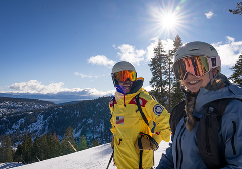 L.Renee and friend smiling on a bluebird day