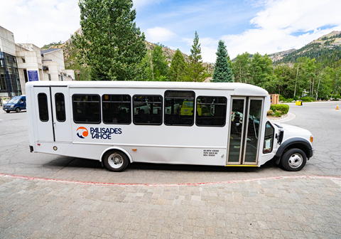 Charter bus at Palisades Tahoe