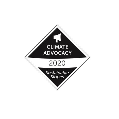 The Climate Advocacy badge awarded to Palisades Tahoe by NSAA. 