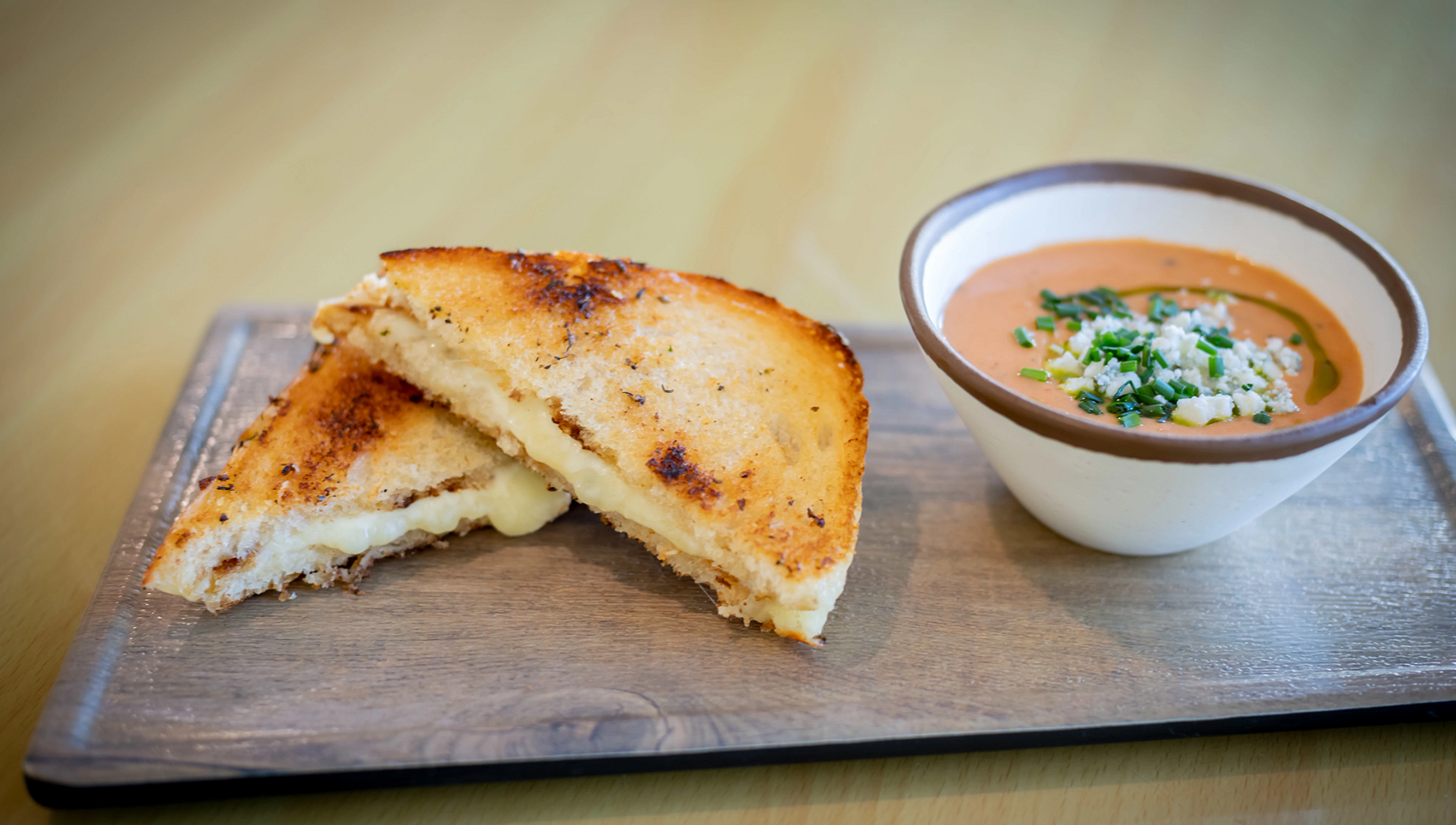 Grilled cheese and tomato soup is on the menu at Last Chair Restaurant.