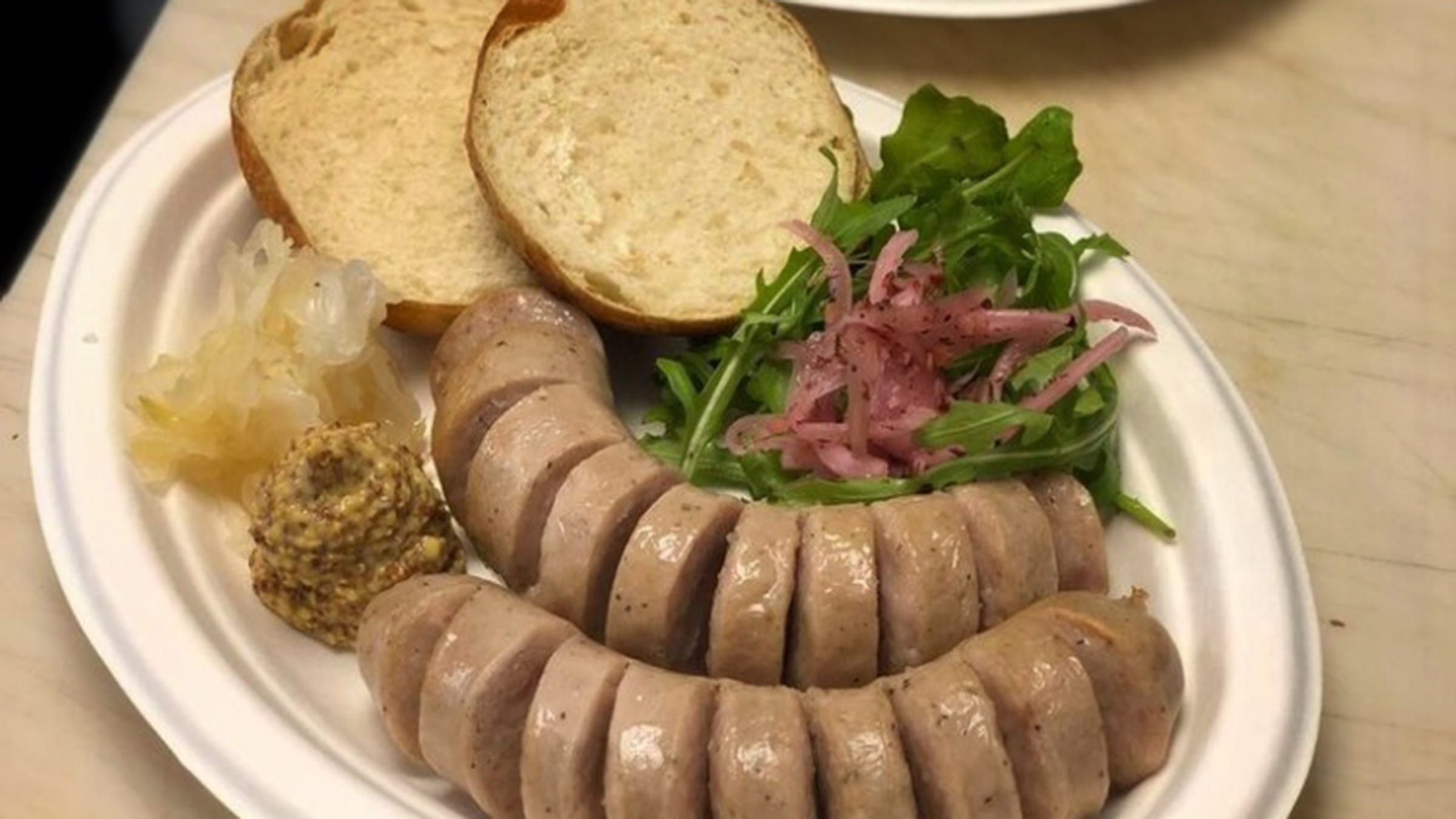 A sausage dish served for lunch at Mogrog Cafe