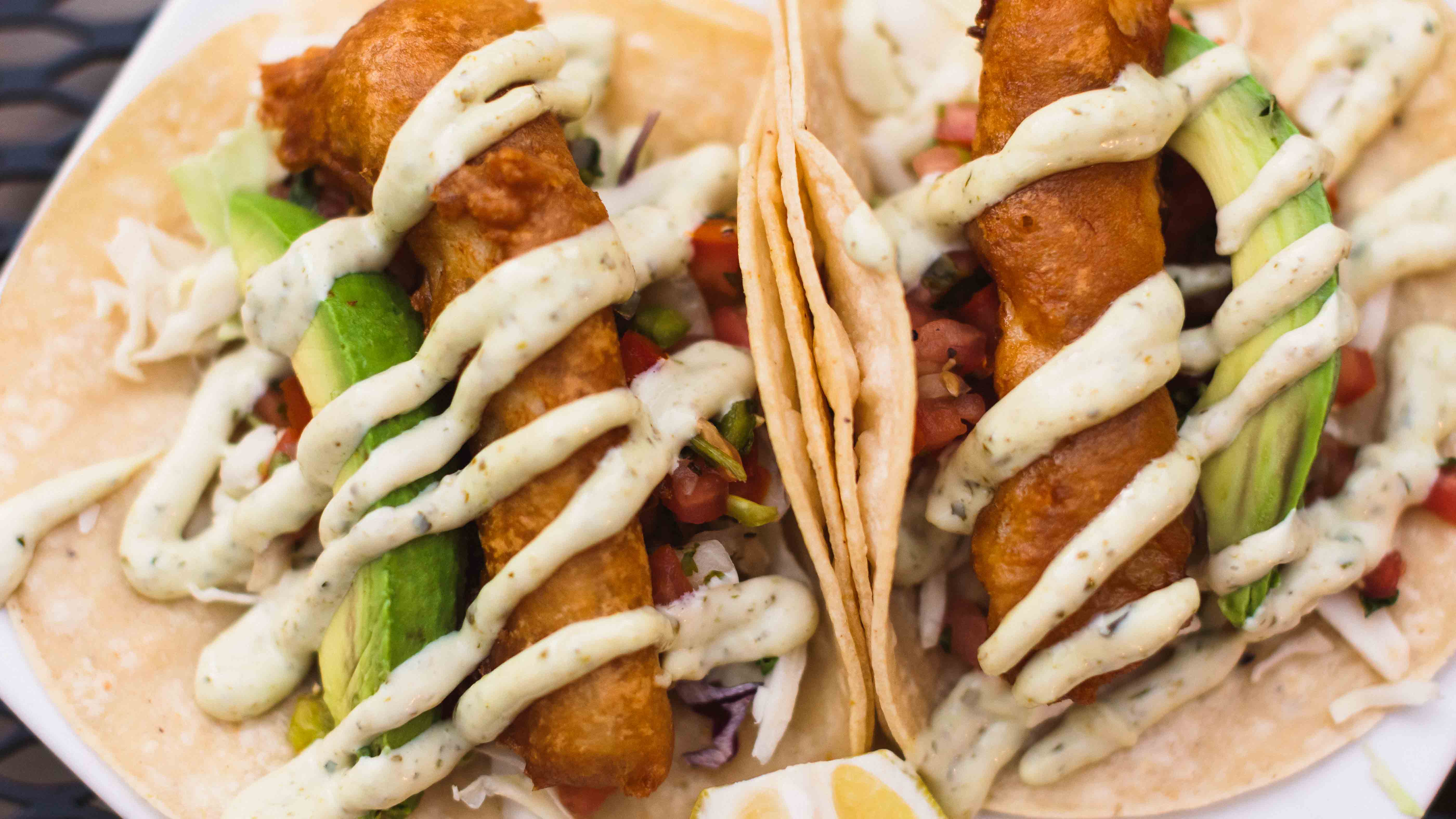 The delectable fish tacos served at Lake Tahoe's Auld Dubliner in The Village at Palisades Tahoe.