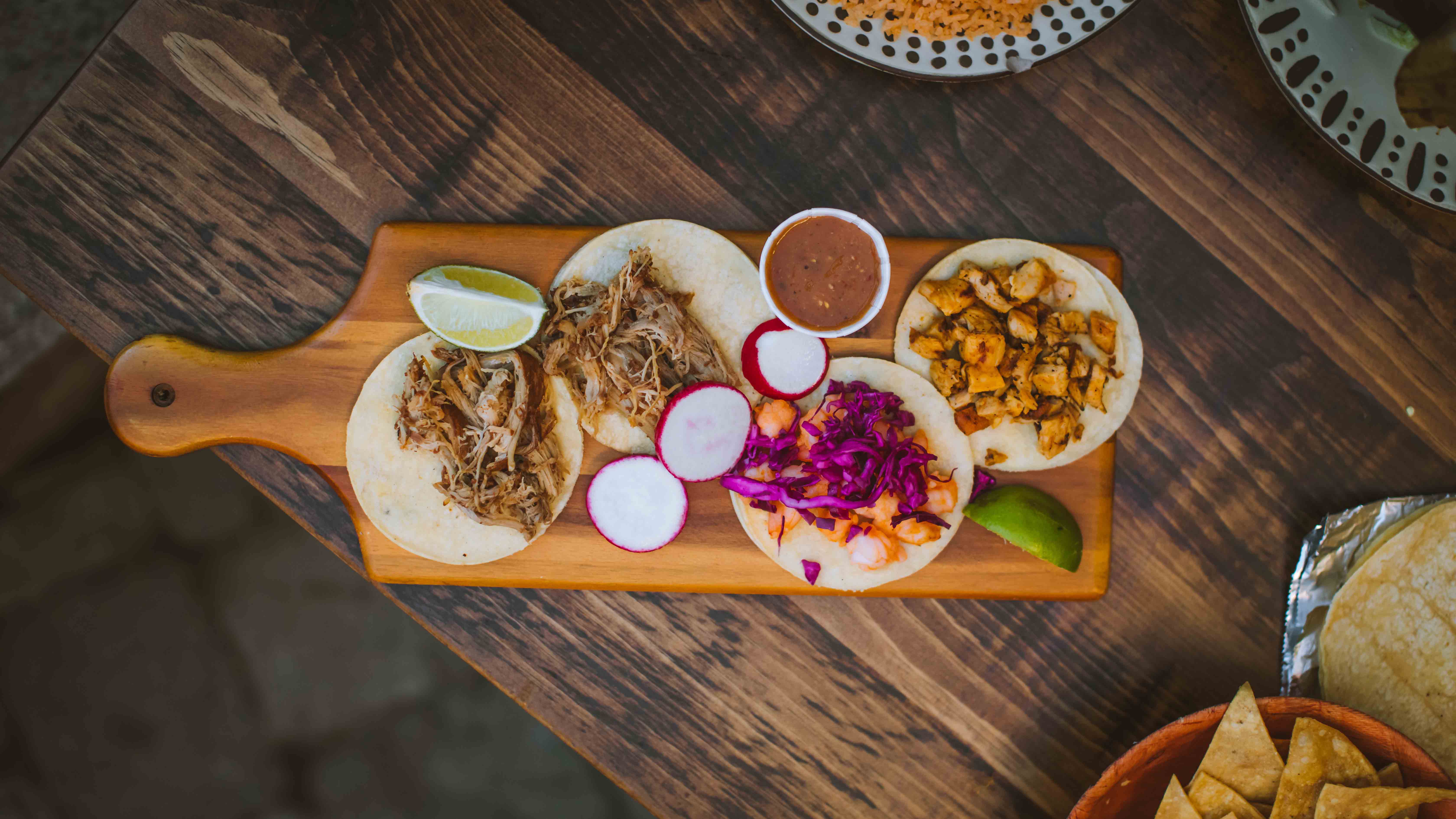 Tacos from Tremigo Mexican Kitchen in Palisades Tahoe.