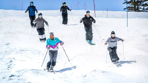 Jonny Moseley with the U.S. Ski Team on a Palisades Tahoe moguls course