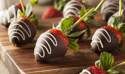 Chocolate covered strawberries are just one of the desserts offered in the Valentine's Day To-Go Dinner.