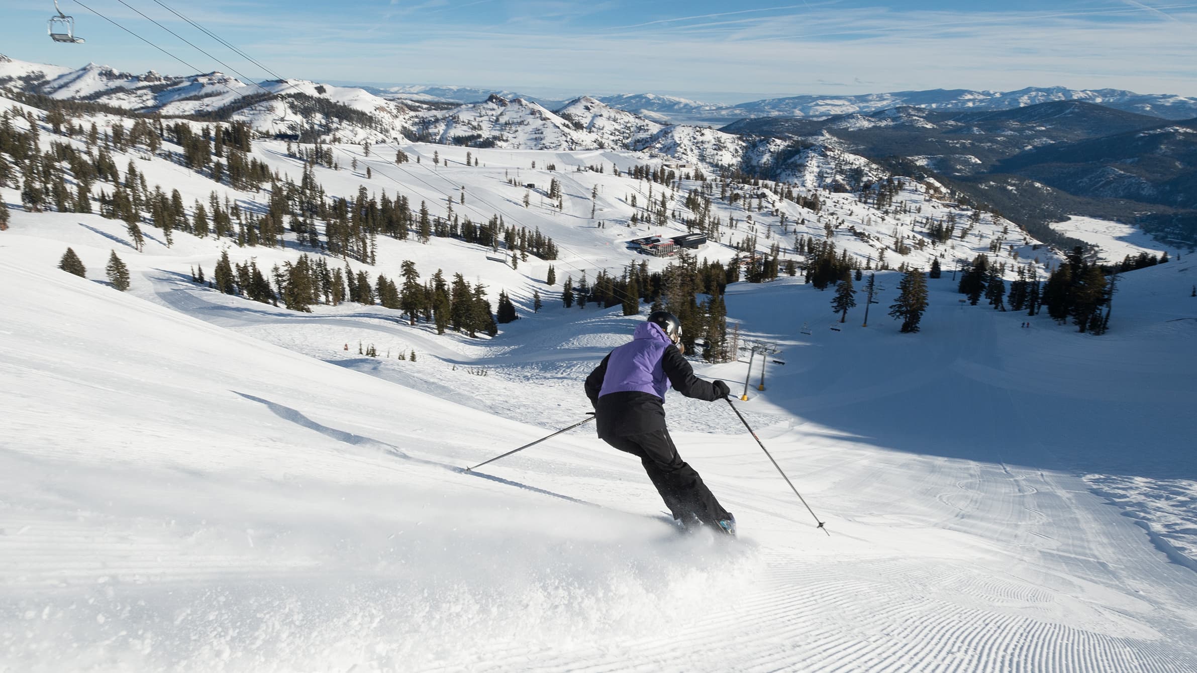 Skiing turns at Olympic Valley