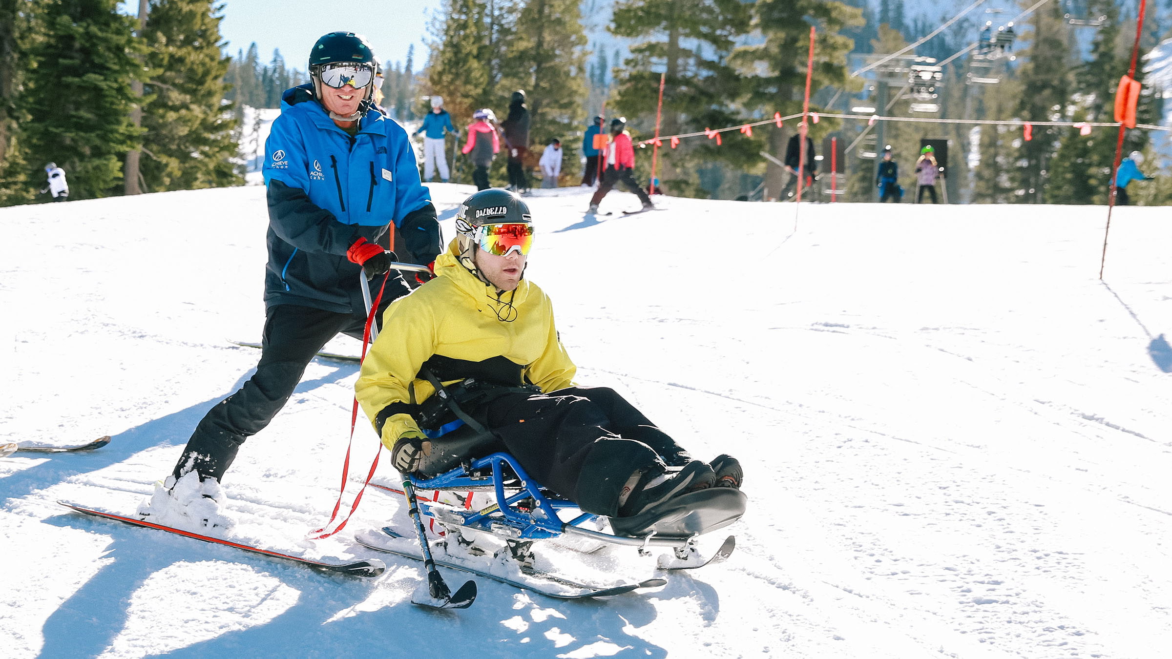Achieve Tahoe adaptive ski school lesson at Alpine Meadows