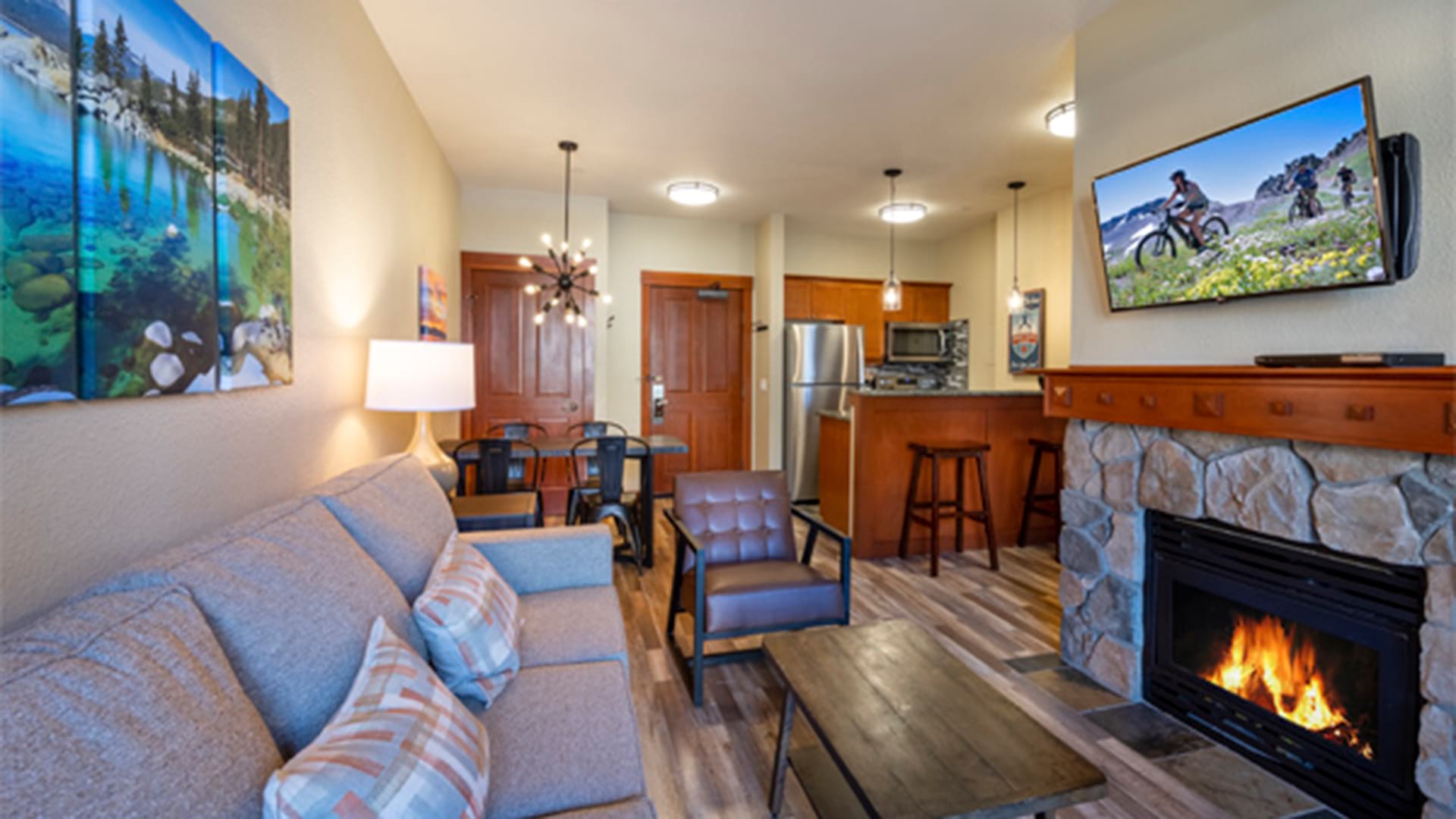 The interior of one of the rooms in The Village at Palisades Tahoe.