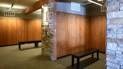 Interior of a season long locker rental at Alpine Meadows