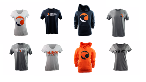 A display of the new logowear offered at Palisades Tahoe.